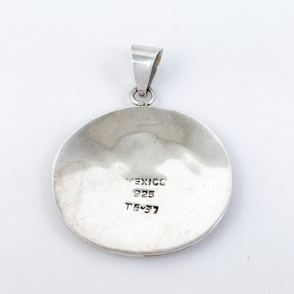 Vintage Mexico Sterling Silver 925 Round Disk Rainy Day Child Pendant - Picture 5 of 8